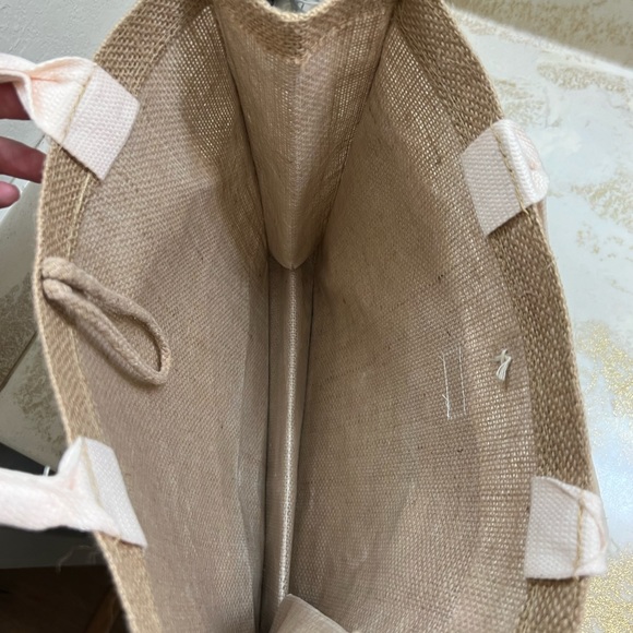 Jute Beach Tote for Women, Reusable Grocery Shopping Bag with Handle - Picture 7 of 7